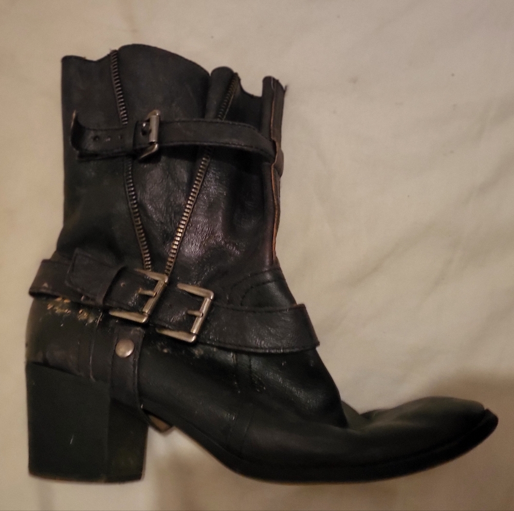 Black Ankle Boots with Buckle Detail